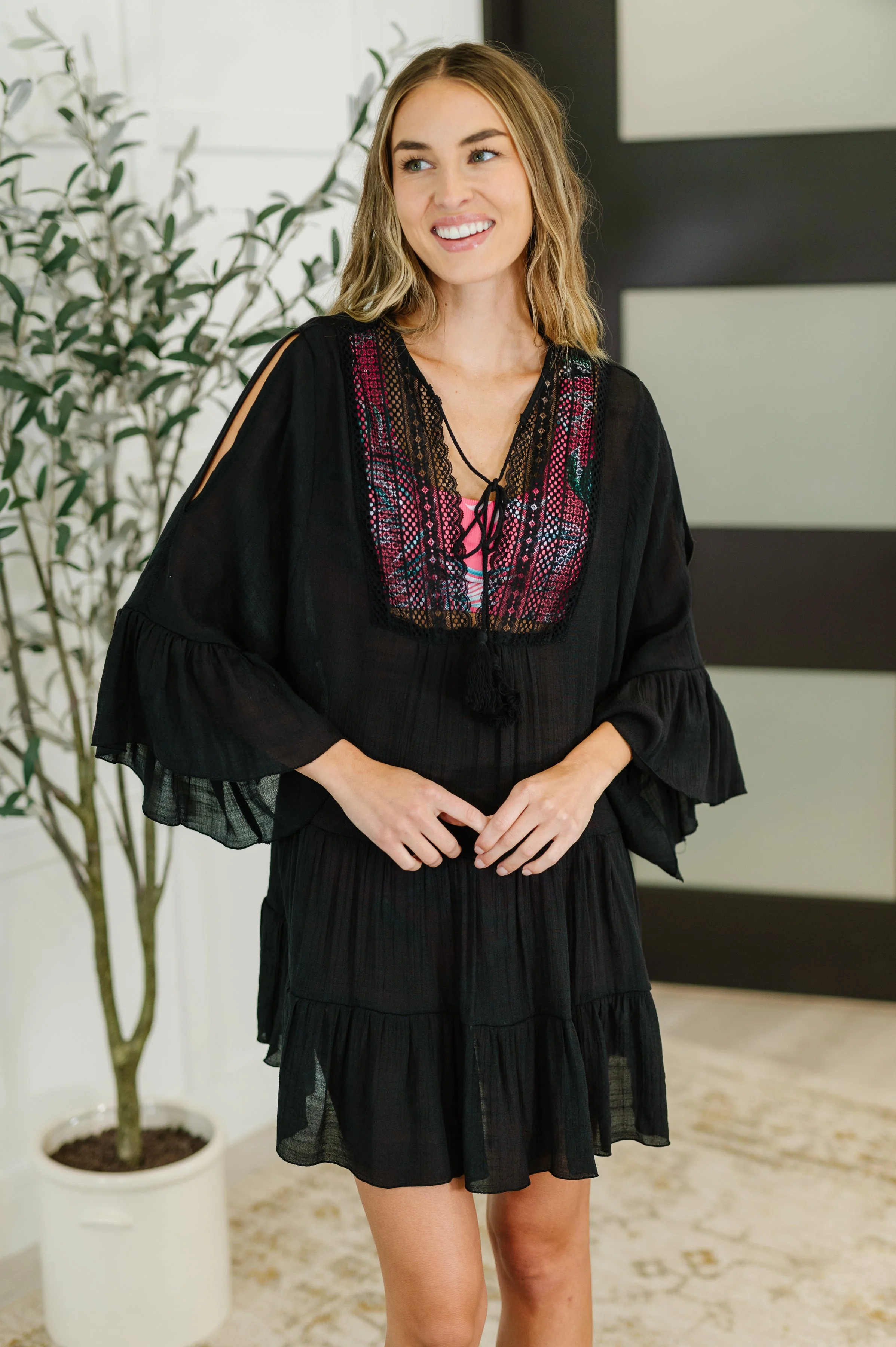 Boheme Bay Swim Cover Up in Black - Makeswep