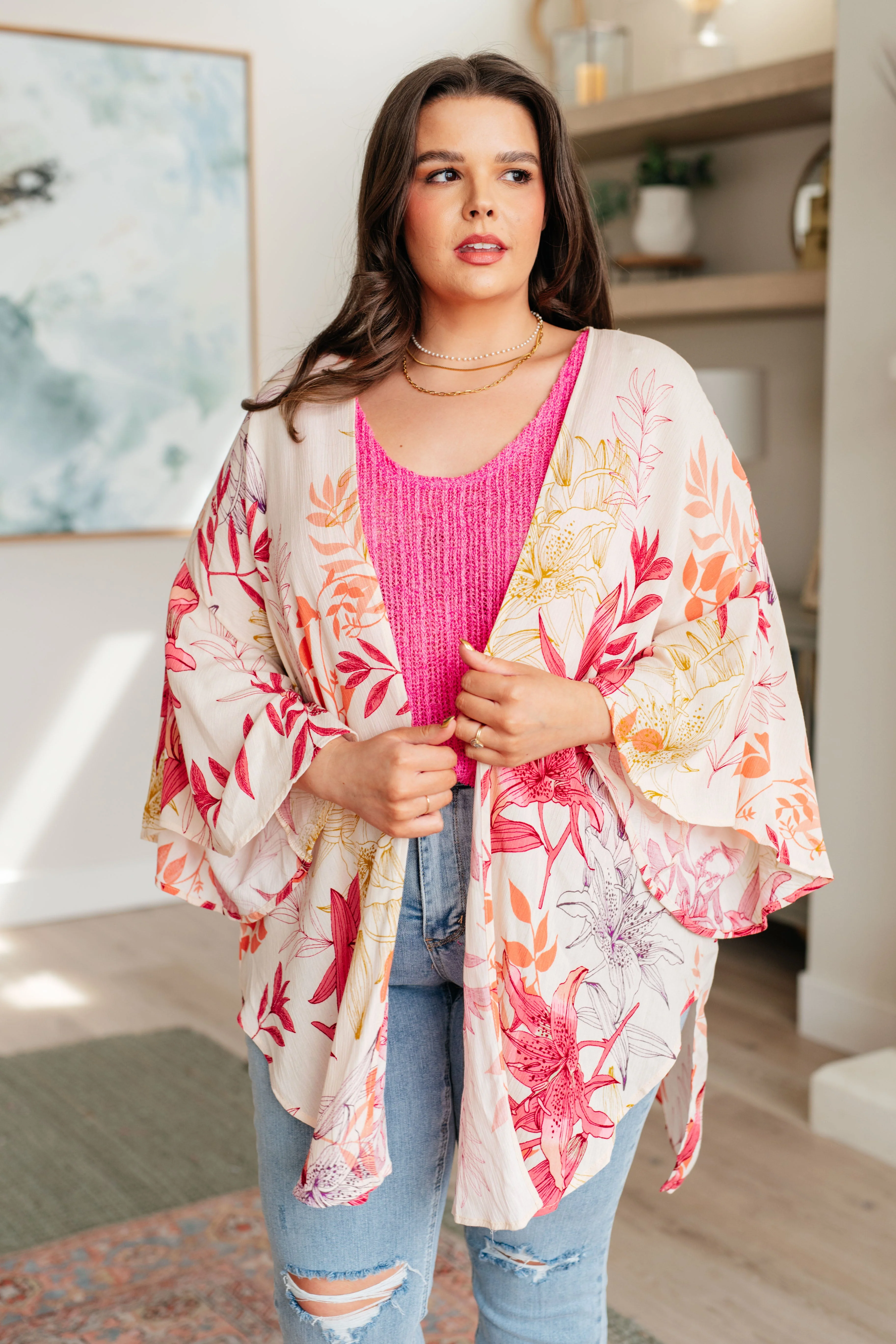 Vacay Season Bell Sleeve Kimono - Makeswep