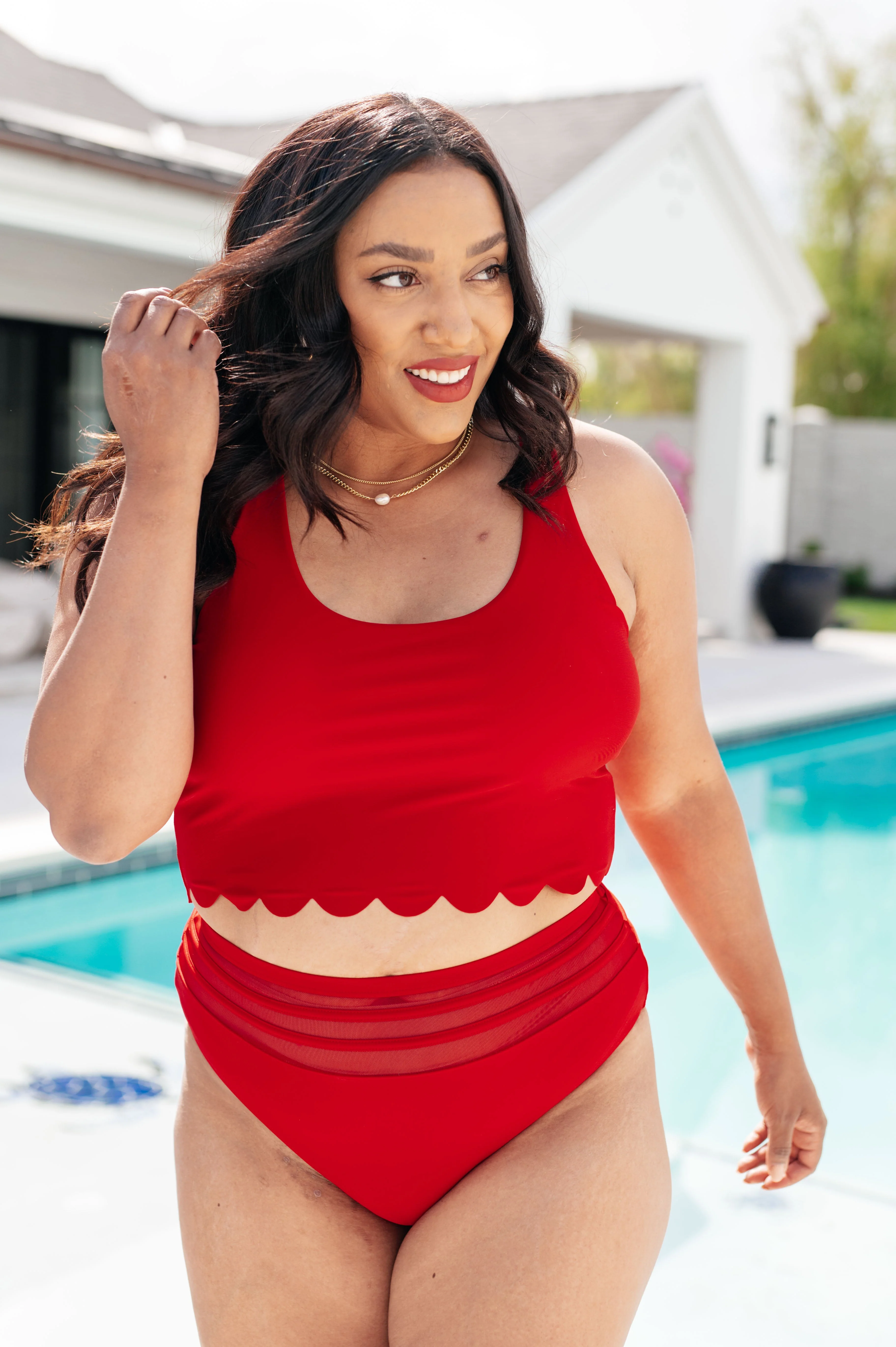 Tonga Scalloped Swim Top - Makeswep
