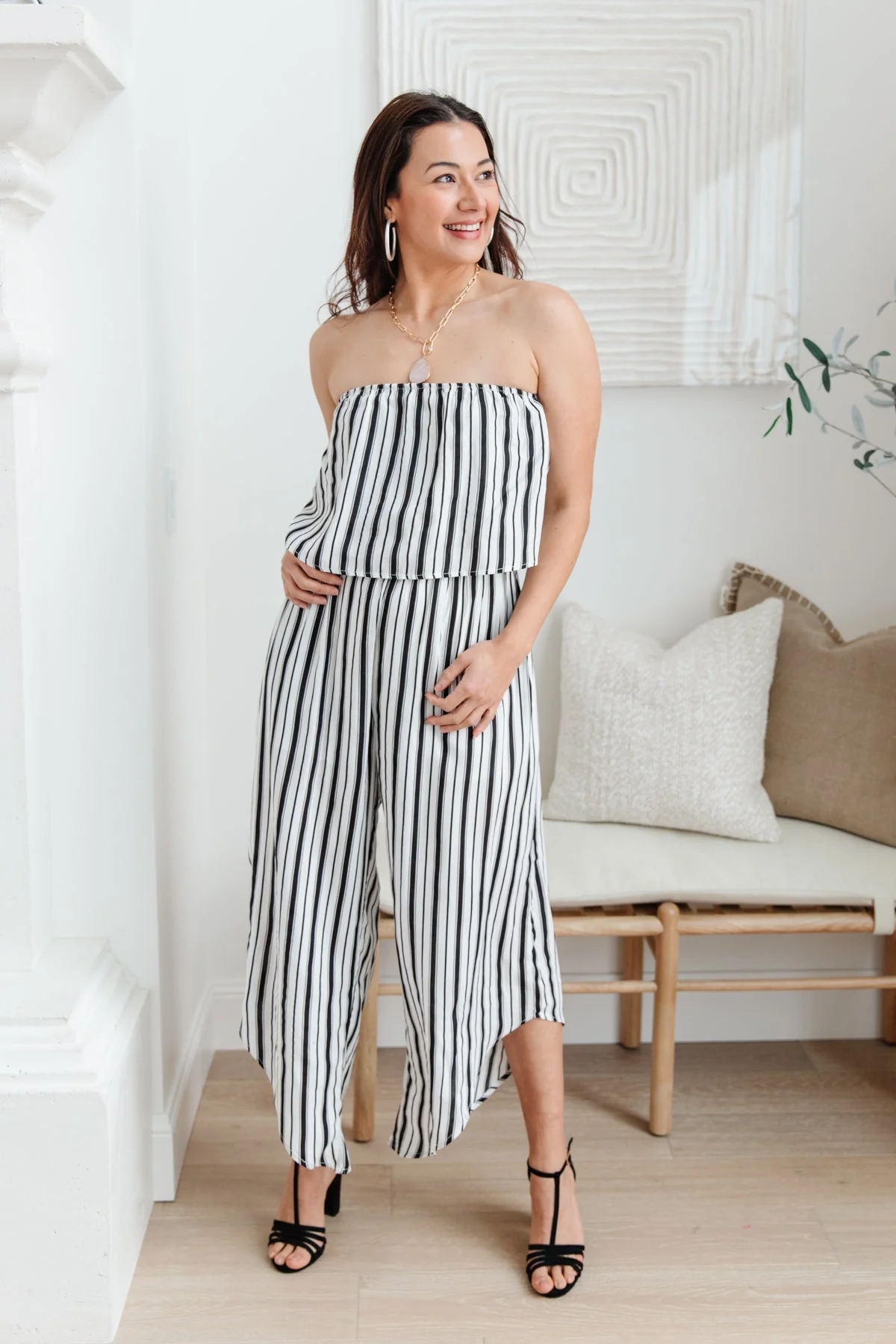 Modern Stripes Sleeveless Jumpsuit - Makeswep