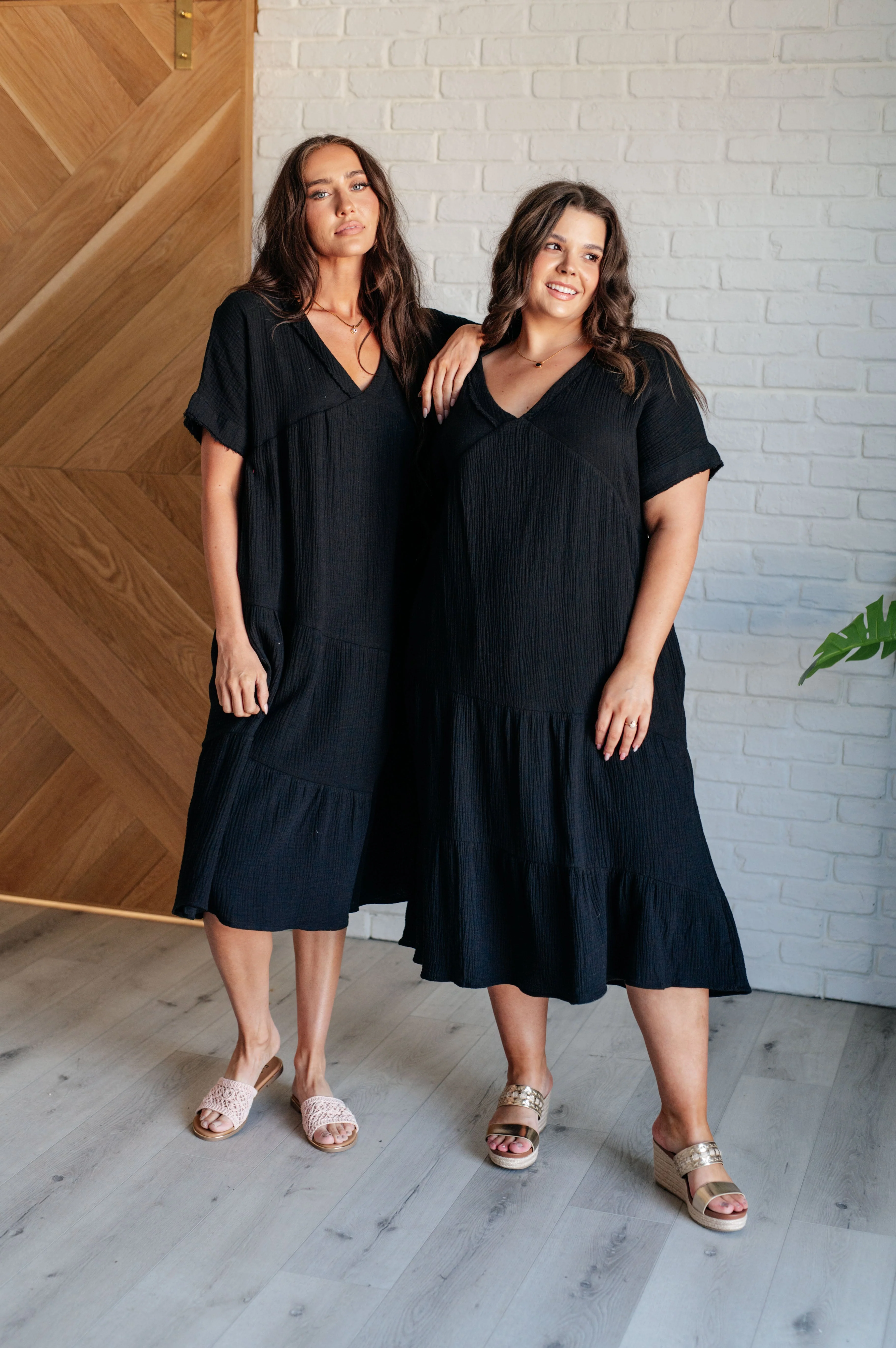Always Learning Dolman Sleeve Dress in Black - Makeswep