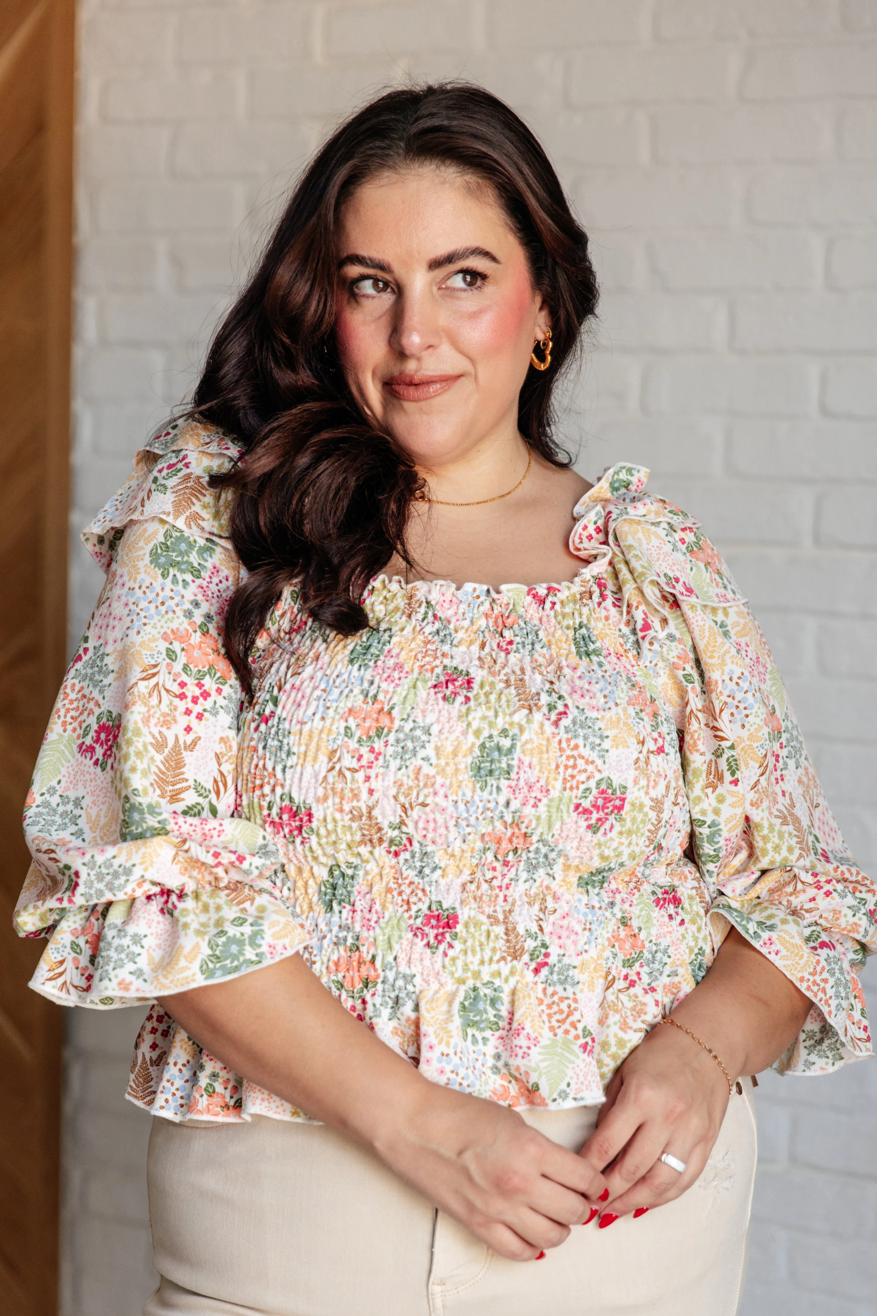 Social Season Smocked Elastic Blouse - Makeswep