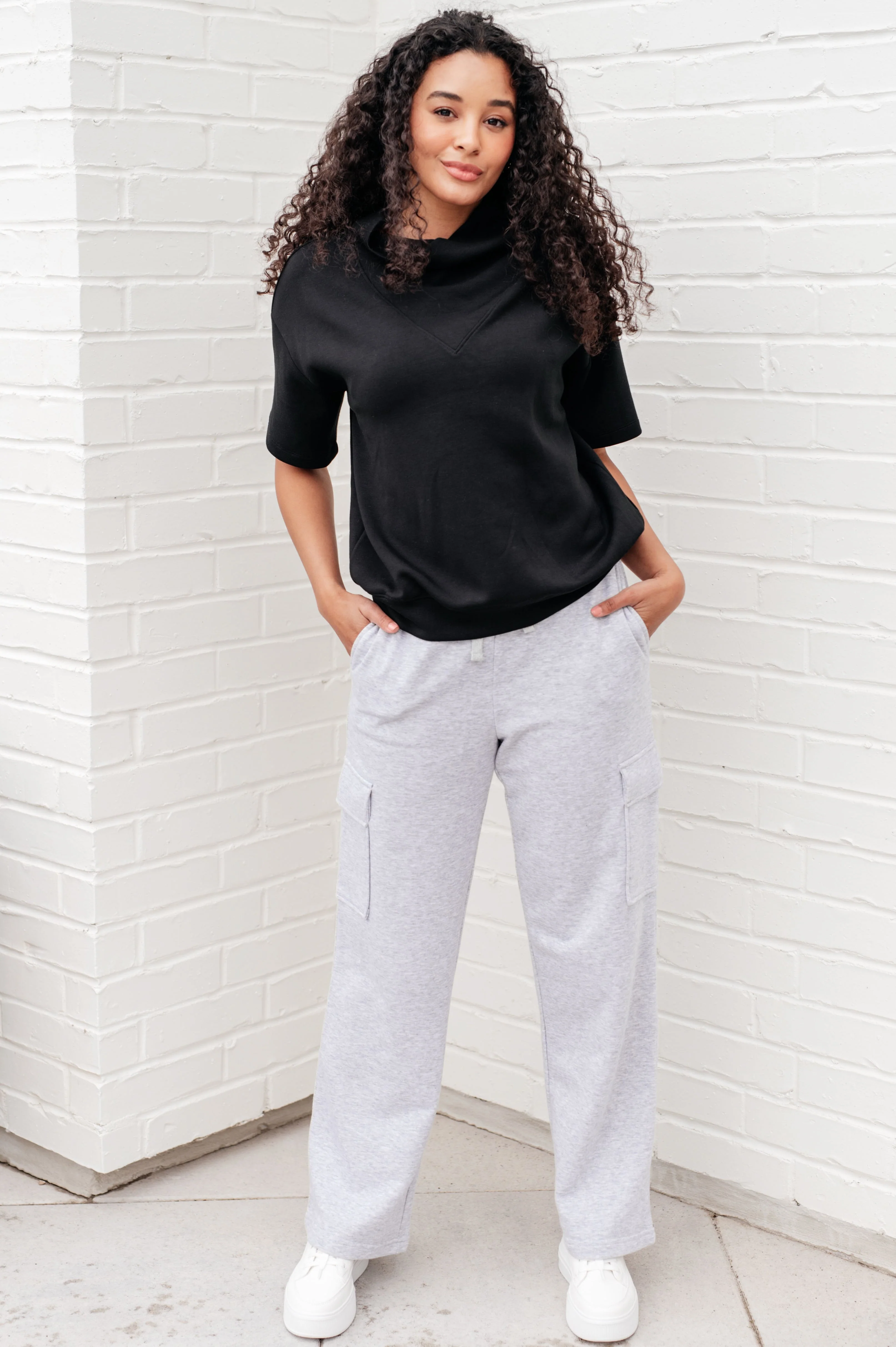 I Just Felt Like It Mock Neck Top in Black - Makeswep