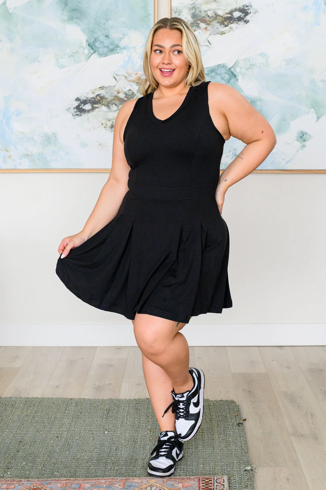 Hop, Skip and a Jump Dress and Shorts Set in Black - Makeswep