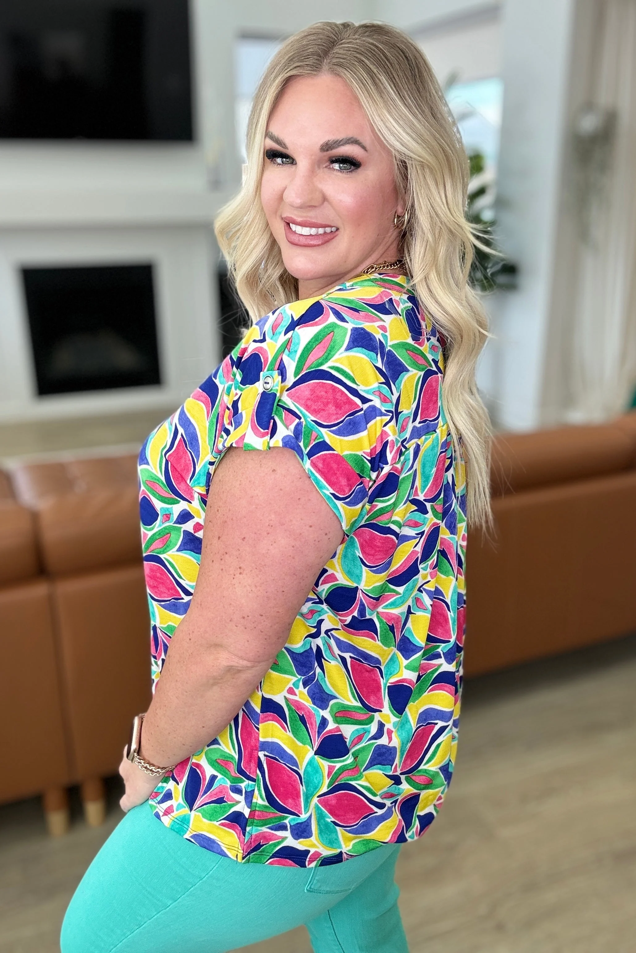 Lizzy Cap Sleeve in Royal and Magenta Mod Floral - Makeswep