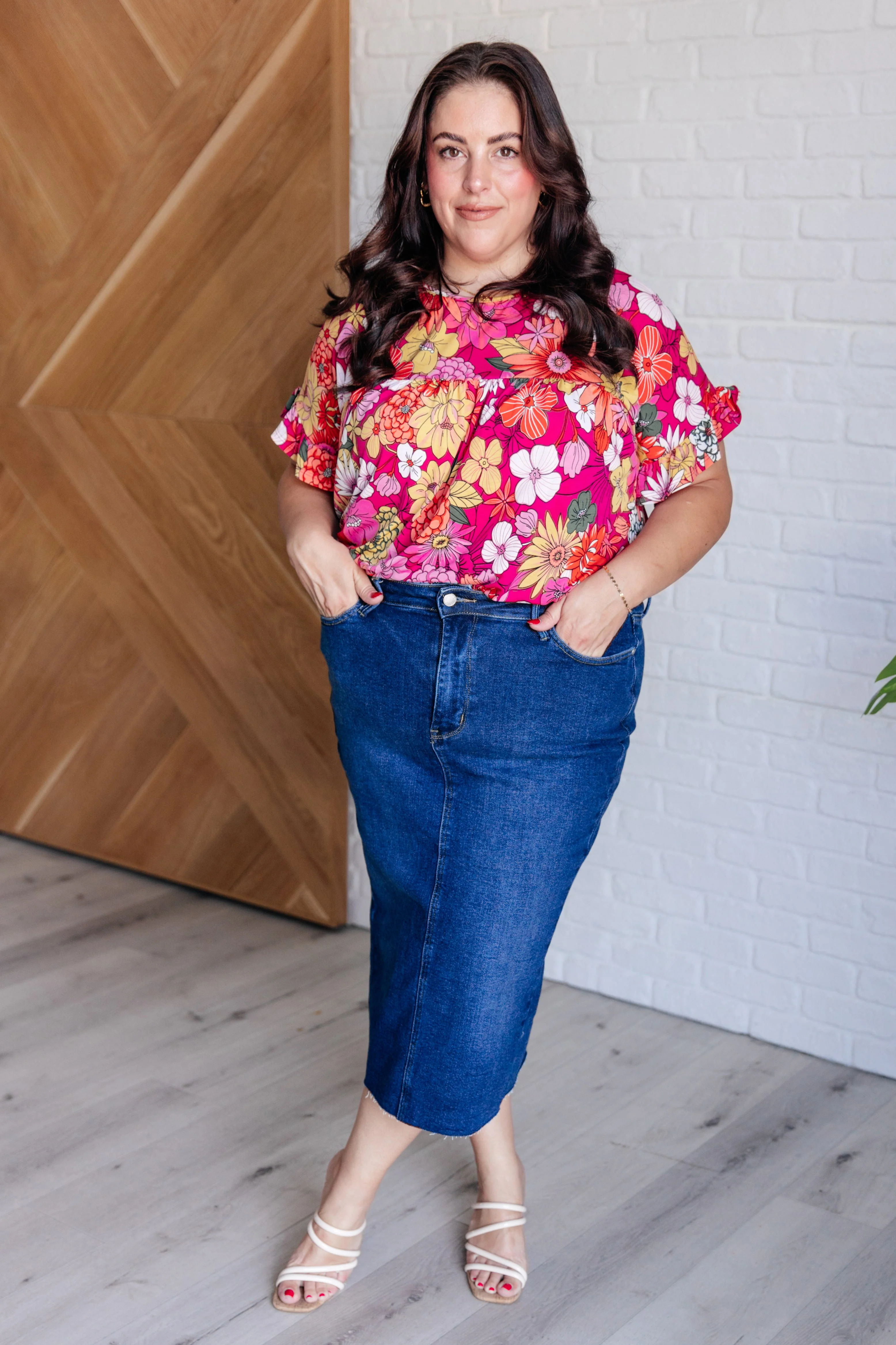 Flit About Floral Top in Pink - Makeswep