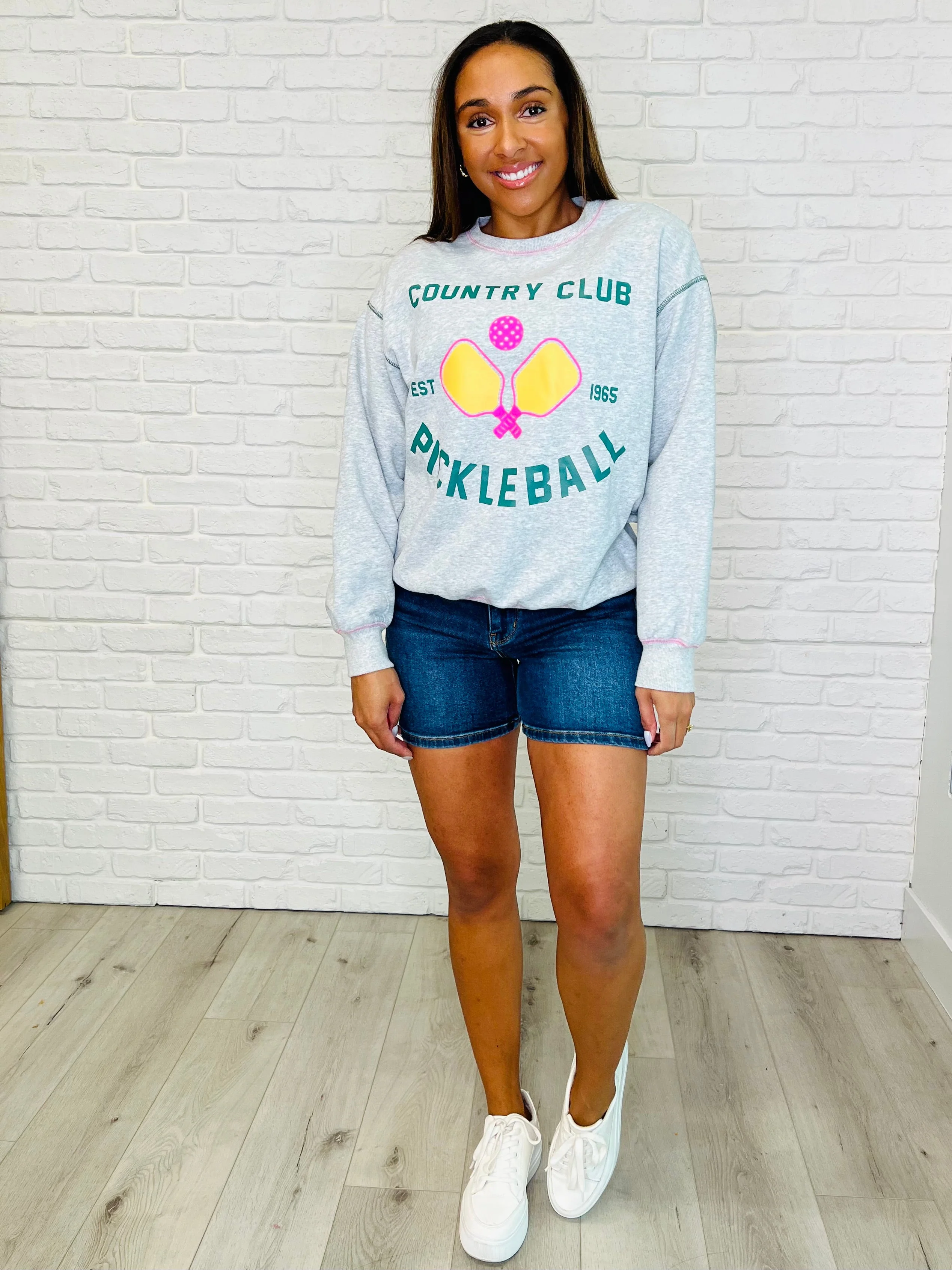 Country Club Pickle Ball Graphic Sweatshirt - Makeswep