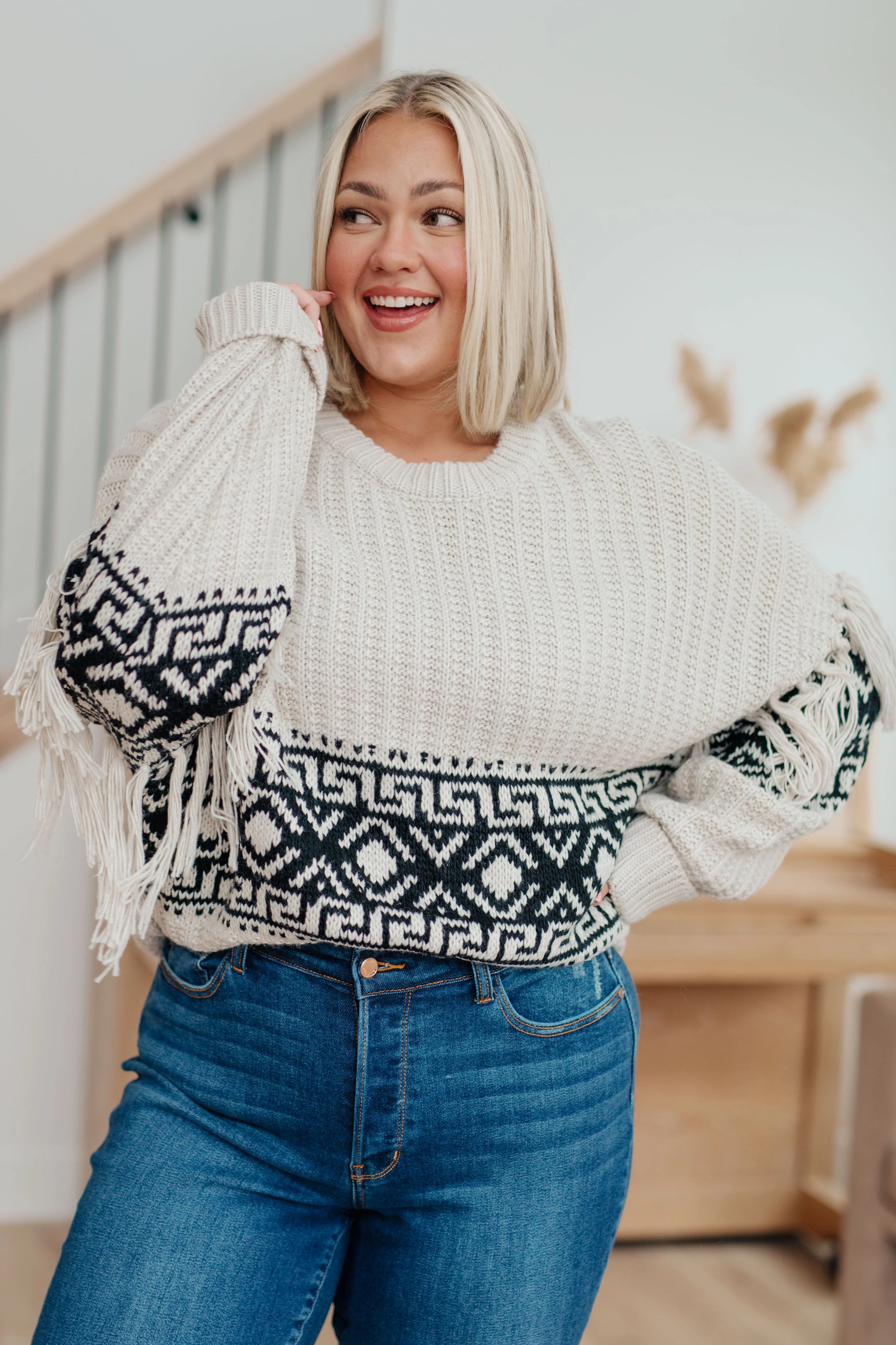 Don't Waver Fringe Detail Sweater - Makeswep