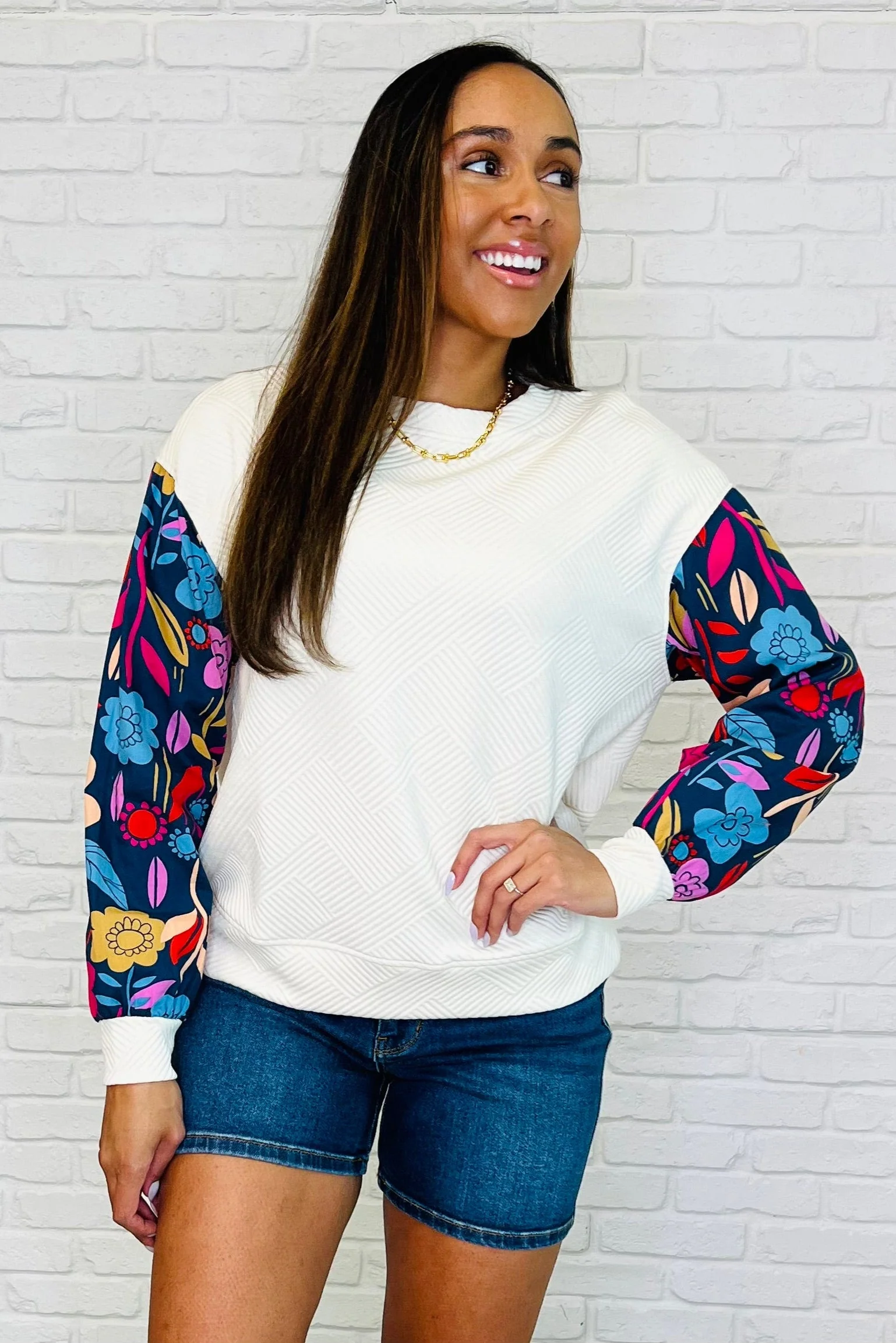 Sing a Melody Floral Sleeve Top - Makeswep