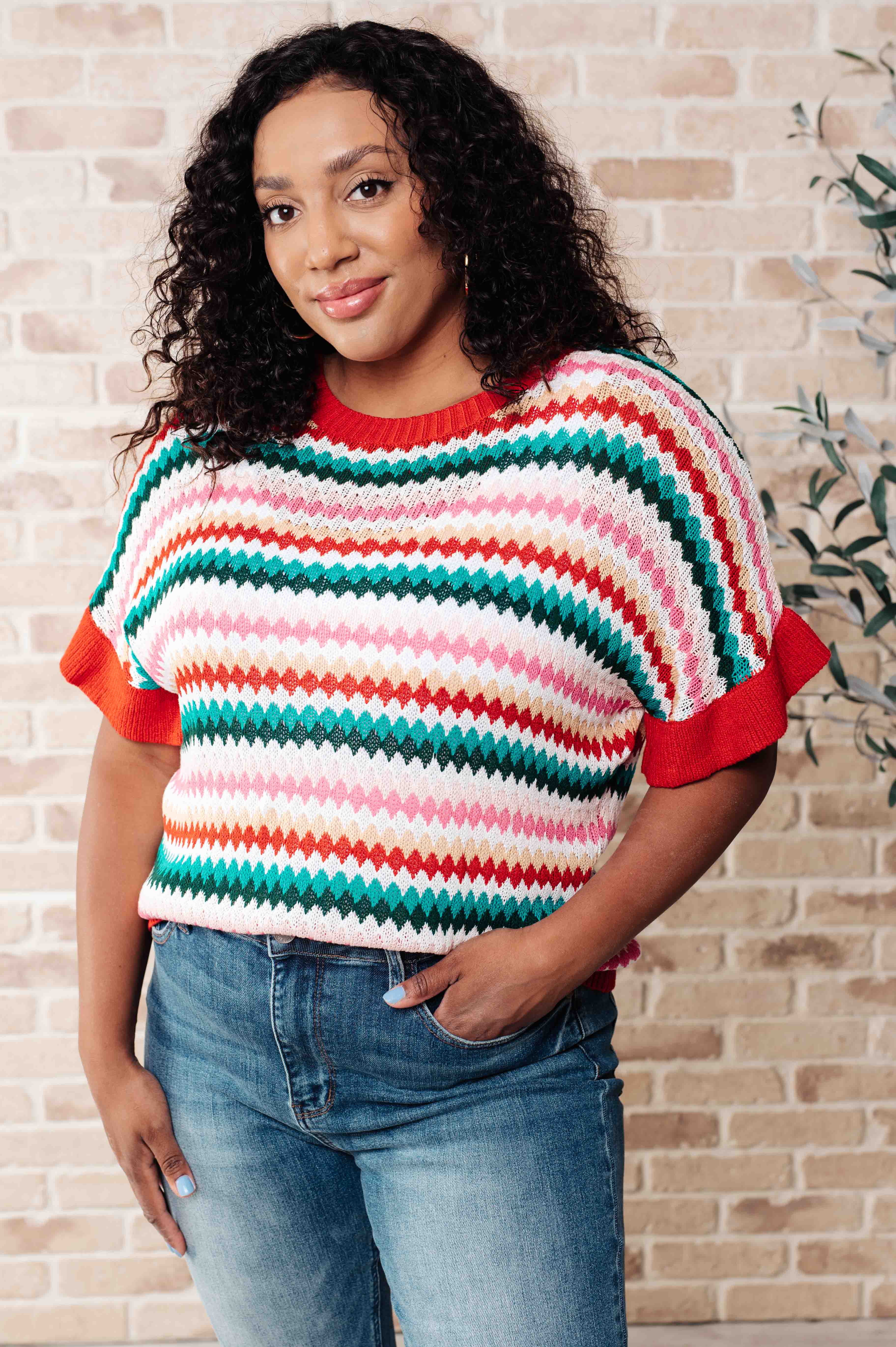 It's a Go Striped Knit Top - Makeswep