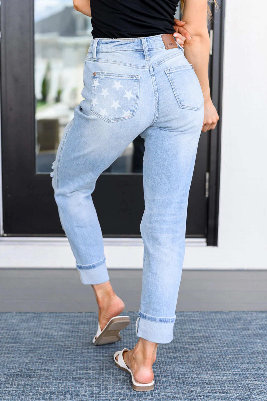 Sam Mid Rise Star Pocket Boyfriend Jeans - Makeswep