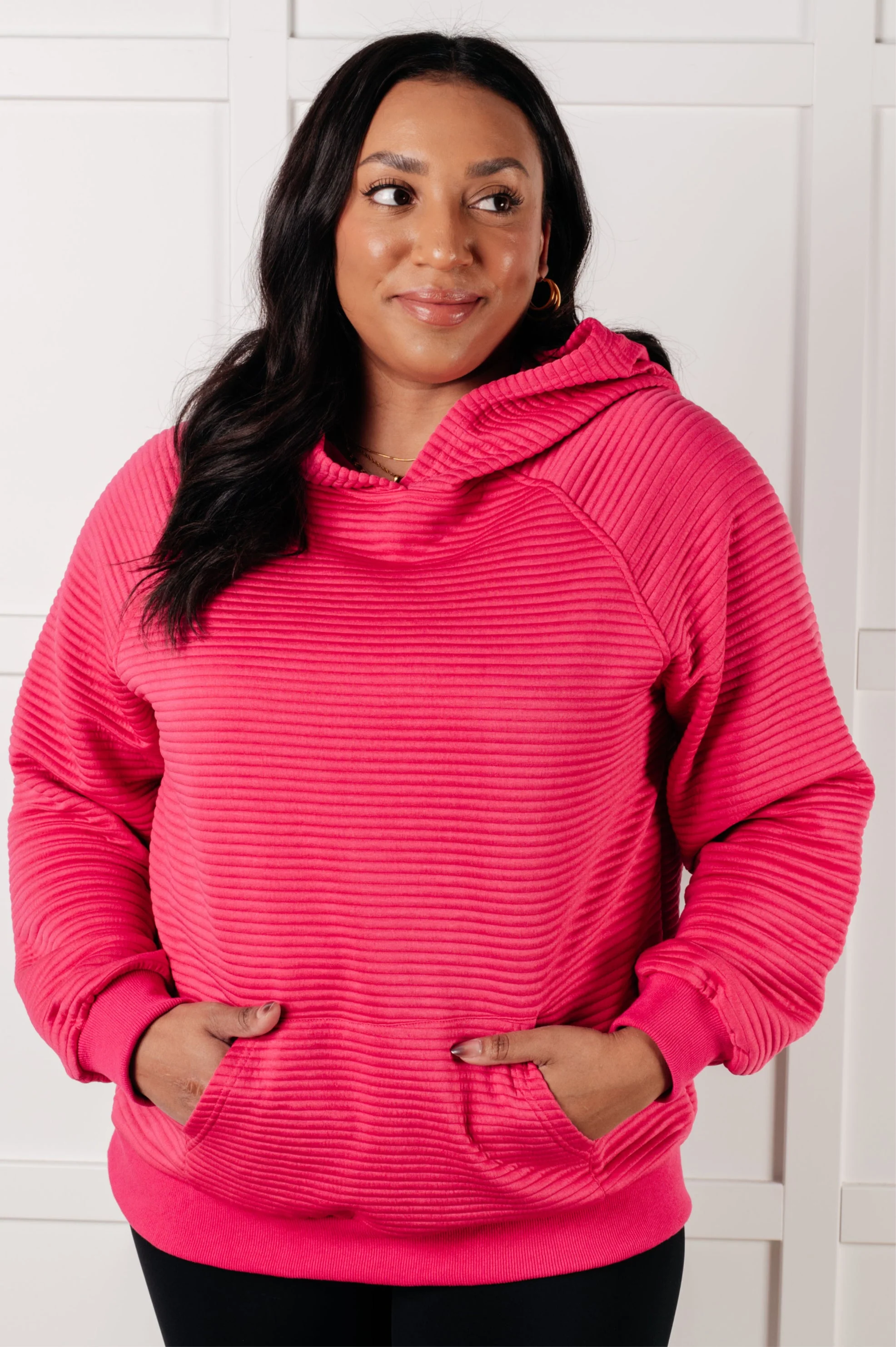 Crosswalk Textured Hoodie in Rose - Makeswep