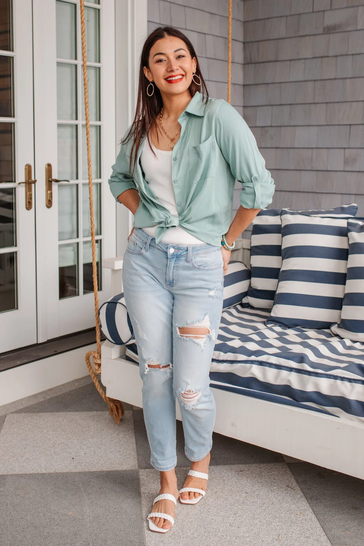 Unwavering Confidence Blouse in Light Blue - Makeswep