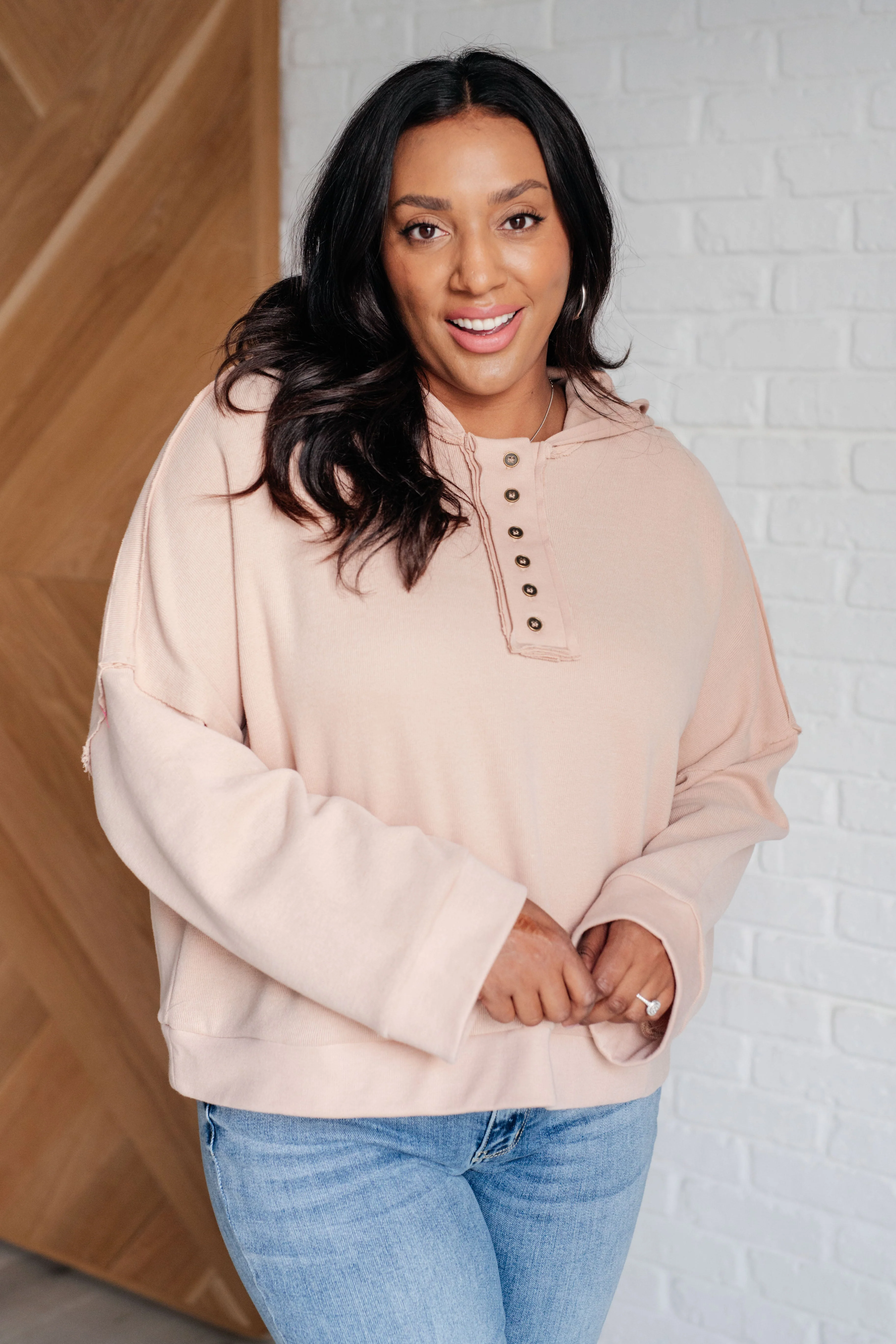 Throwback Heartthrob Hoodie in Beige - Makeswep