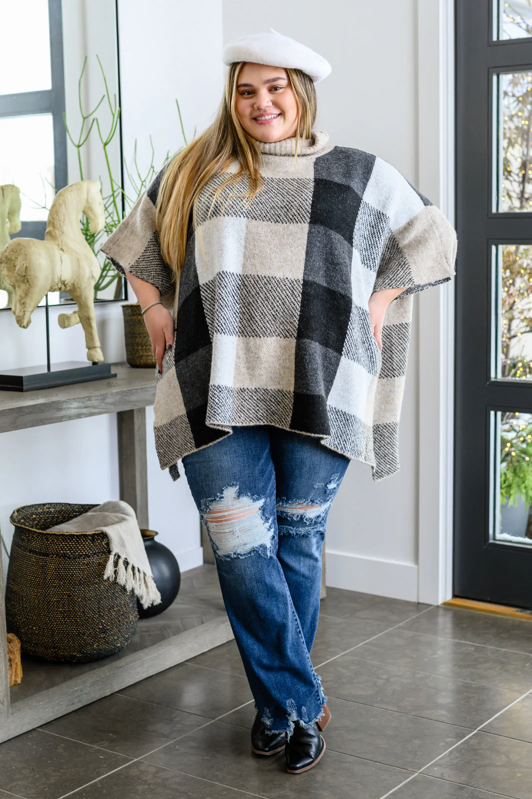Your Next Favorite Roll Neck Sweater Poncho - Makeswep