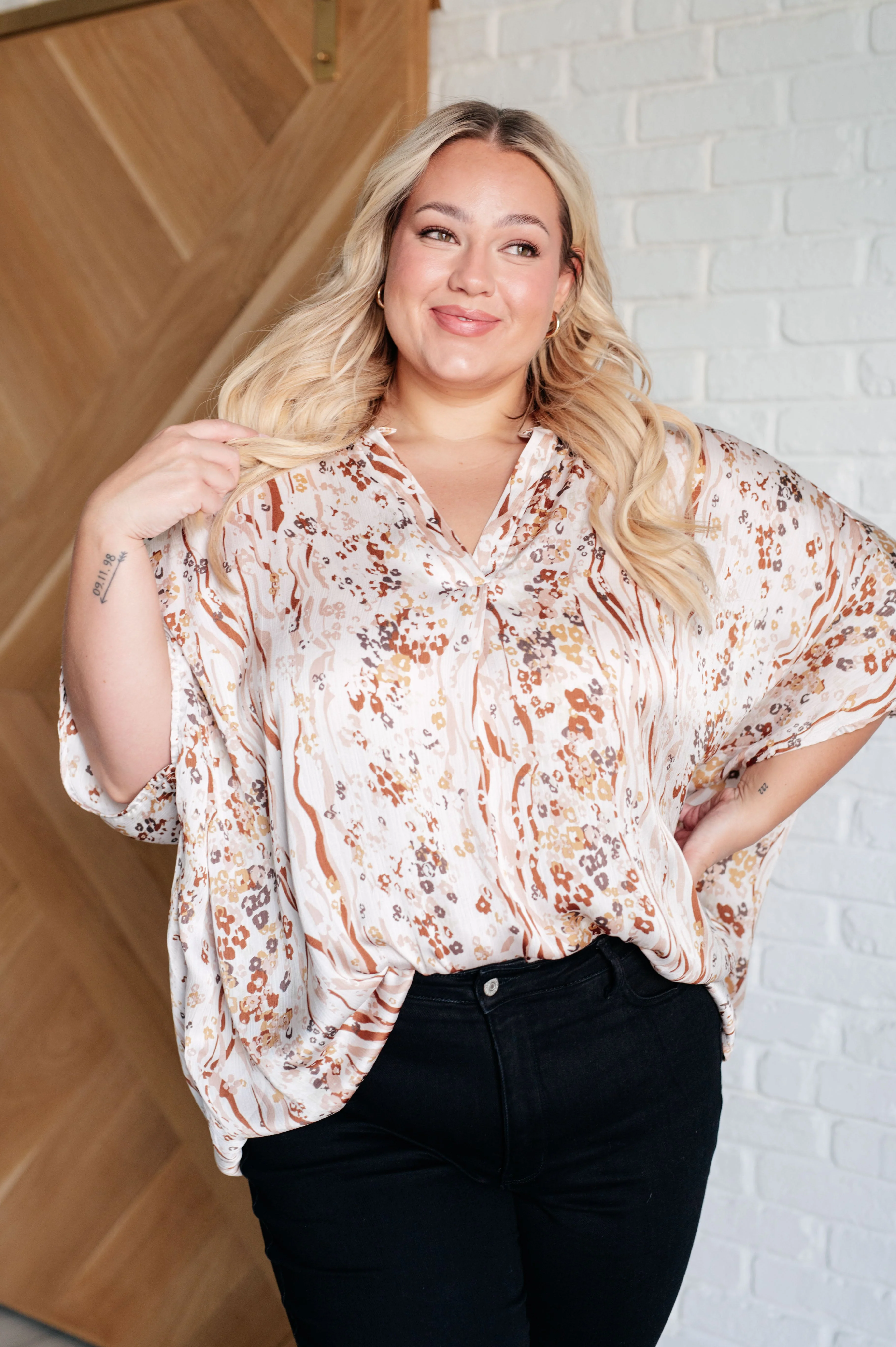 Take a Chance Mixed Print Top - Makeswep