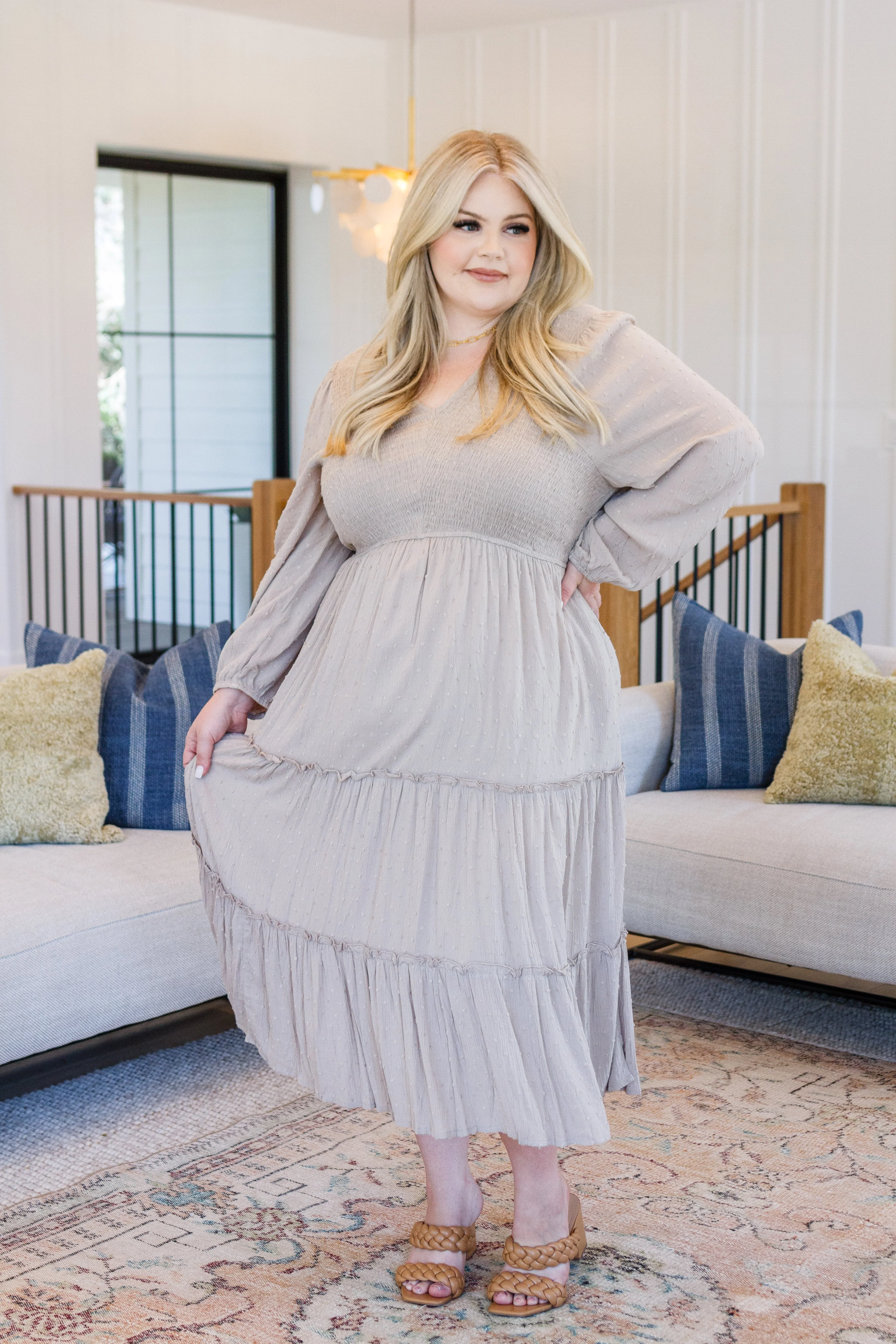 Easy Come, Easy Go Tiered Midi Dress - Makeswep