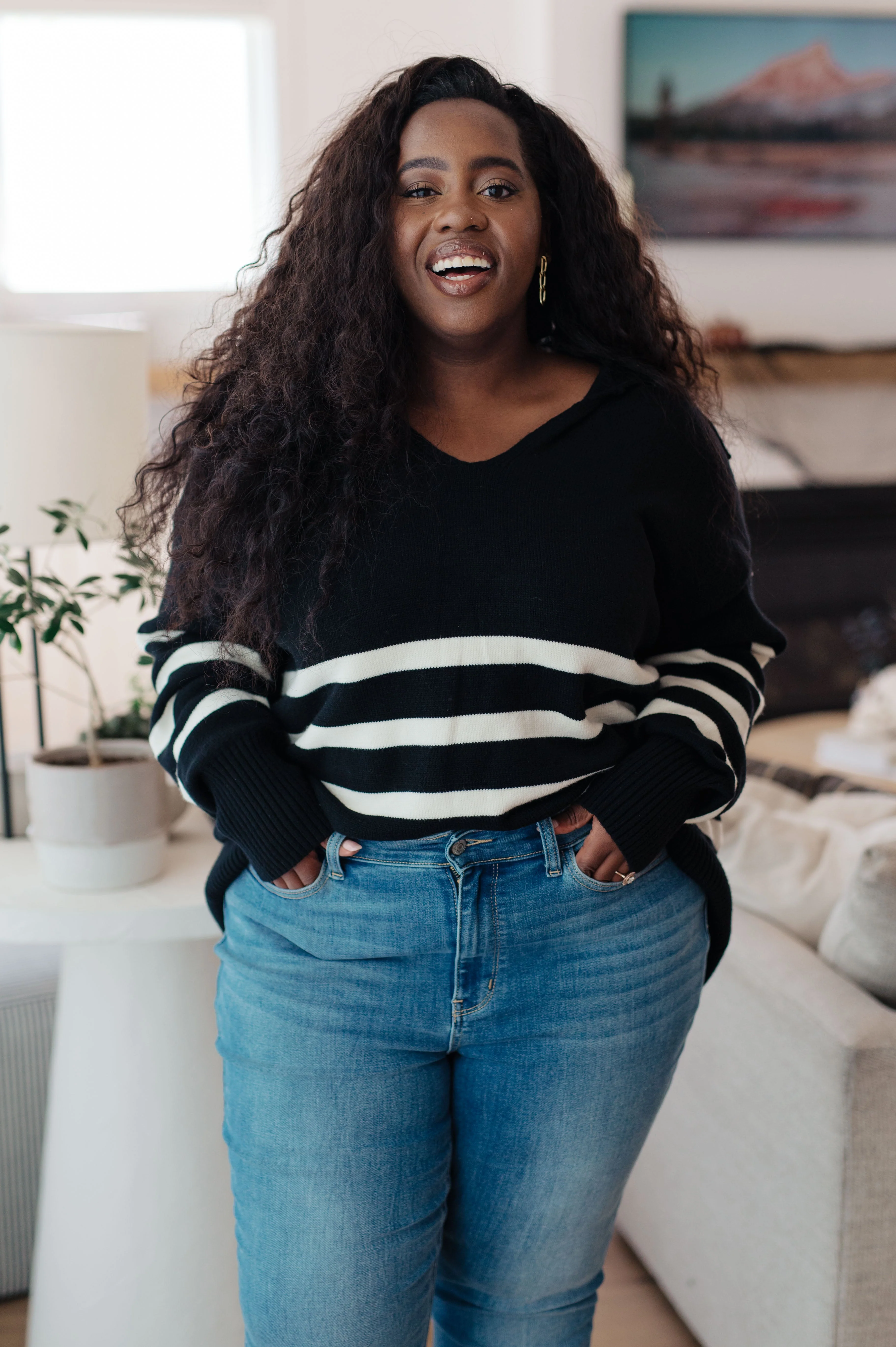 From Here On Out Striped Sweater - Makeswep