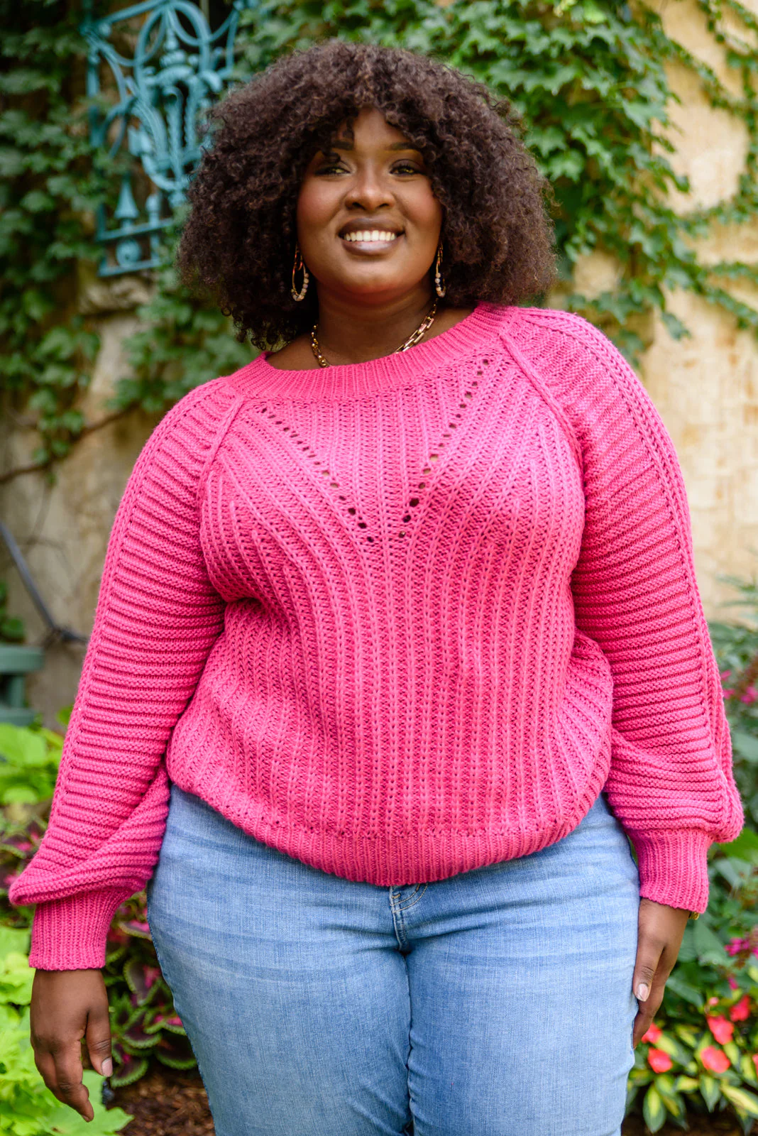 Claim The Stage Knit Sweater In Hot Pink - Makeswep