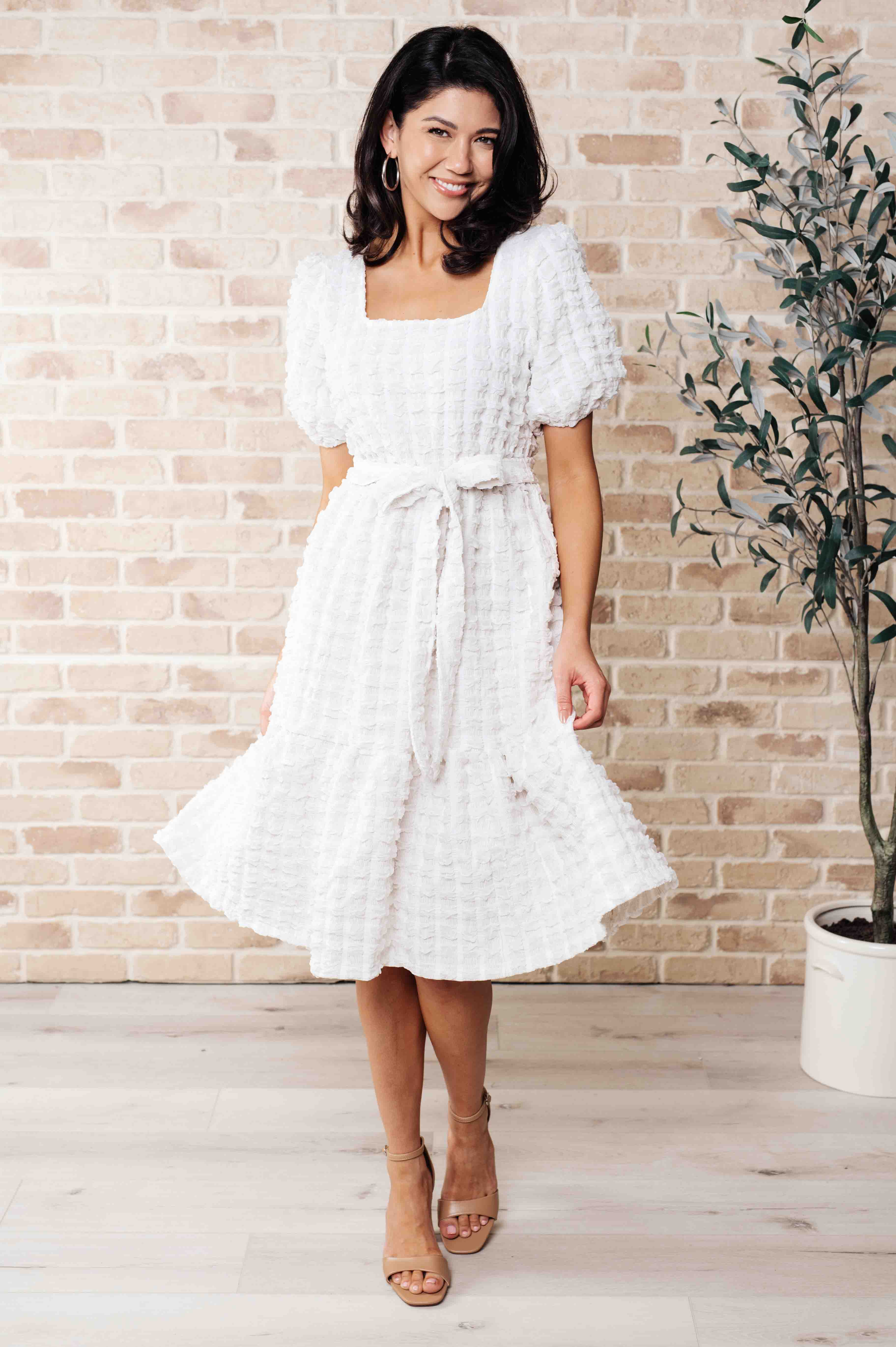 On Cloud Nine Bubble Midi Dress - Makeswep