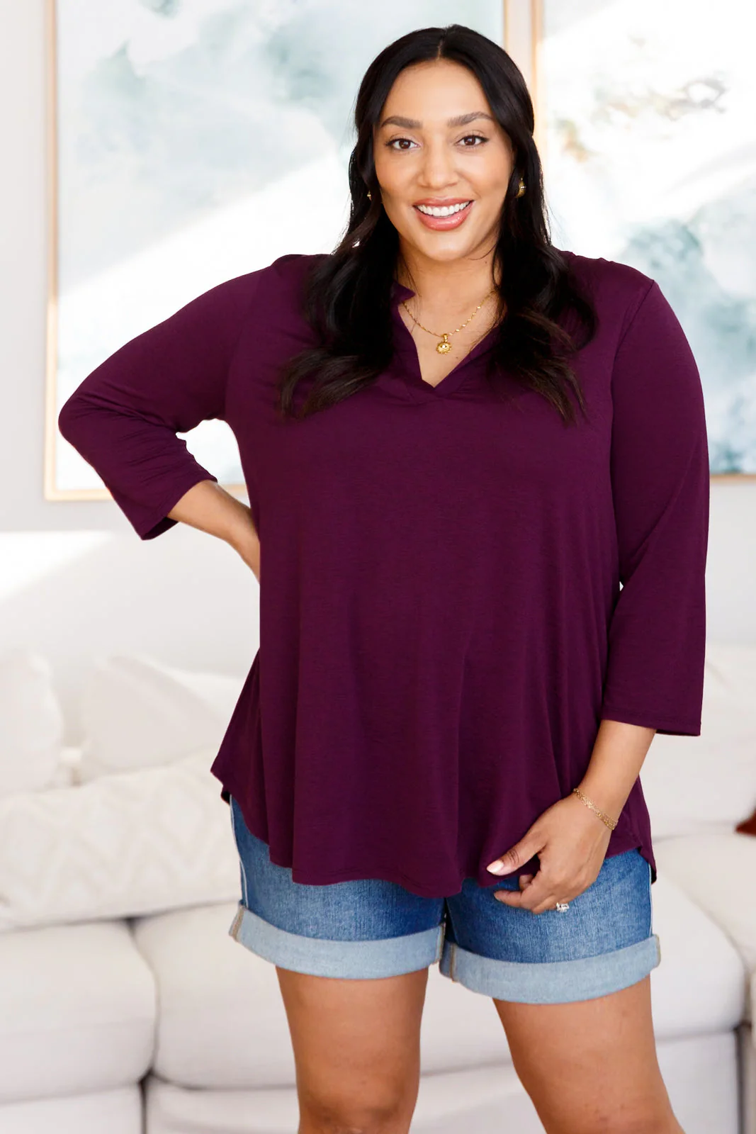 So Outstanding Top in Dark Magenta - Makeswep