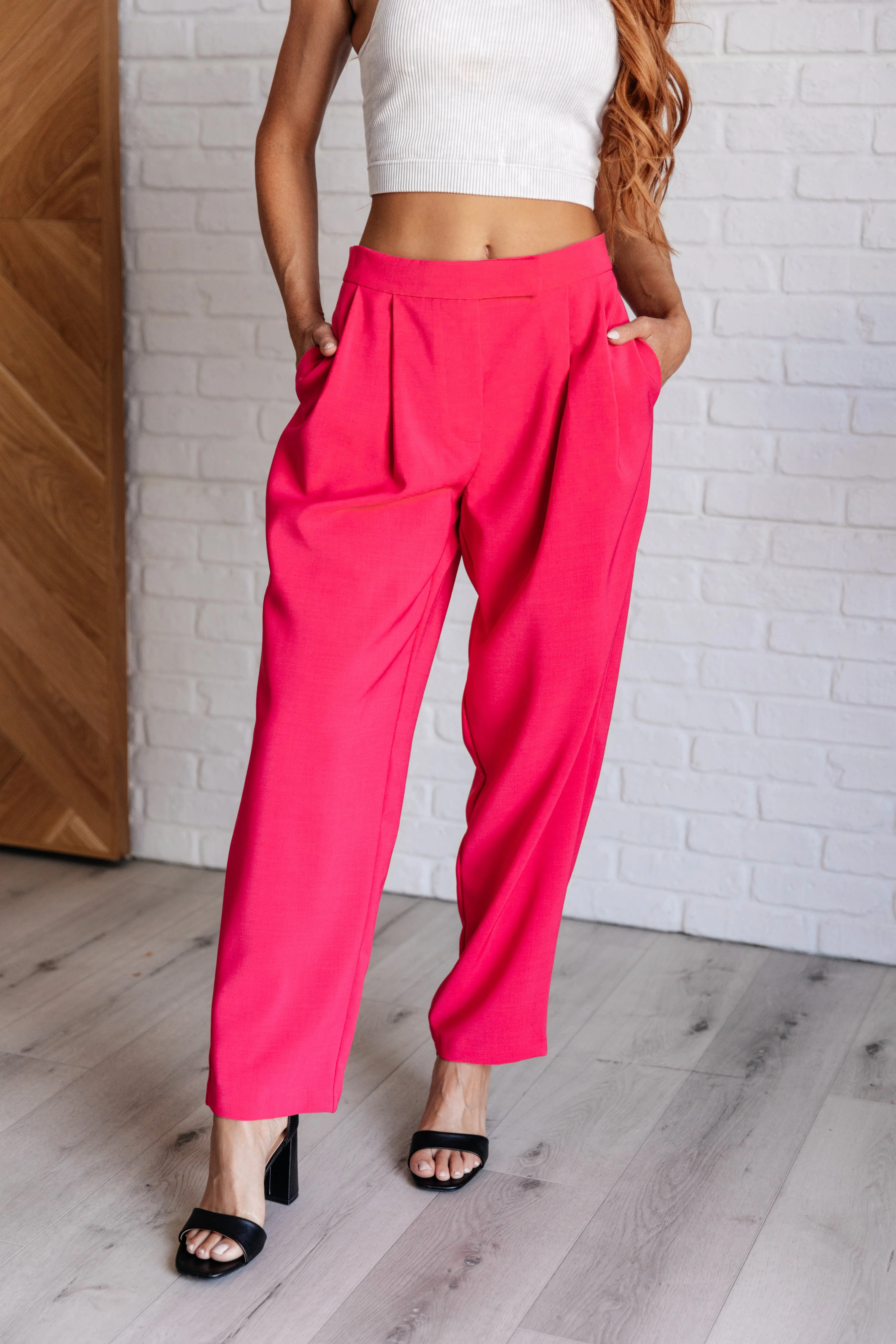 Vigilante Stuff Pleated Trousers in Hot Pink - Makeswep