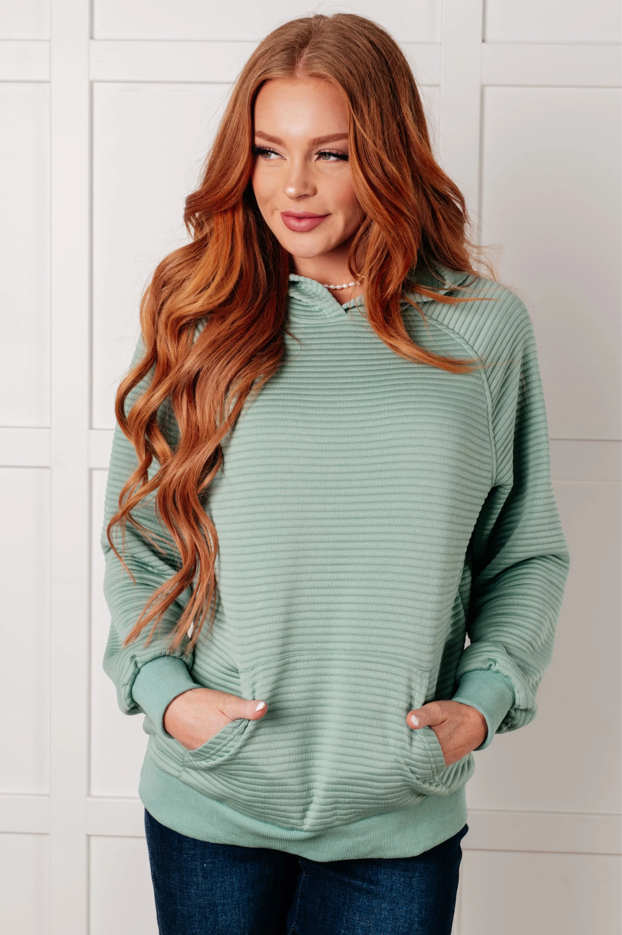 Crosswalk Textured Hoodie in Green - Makeswep