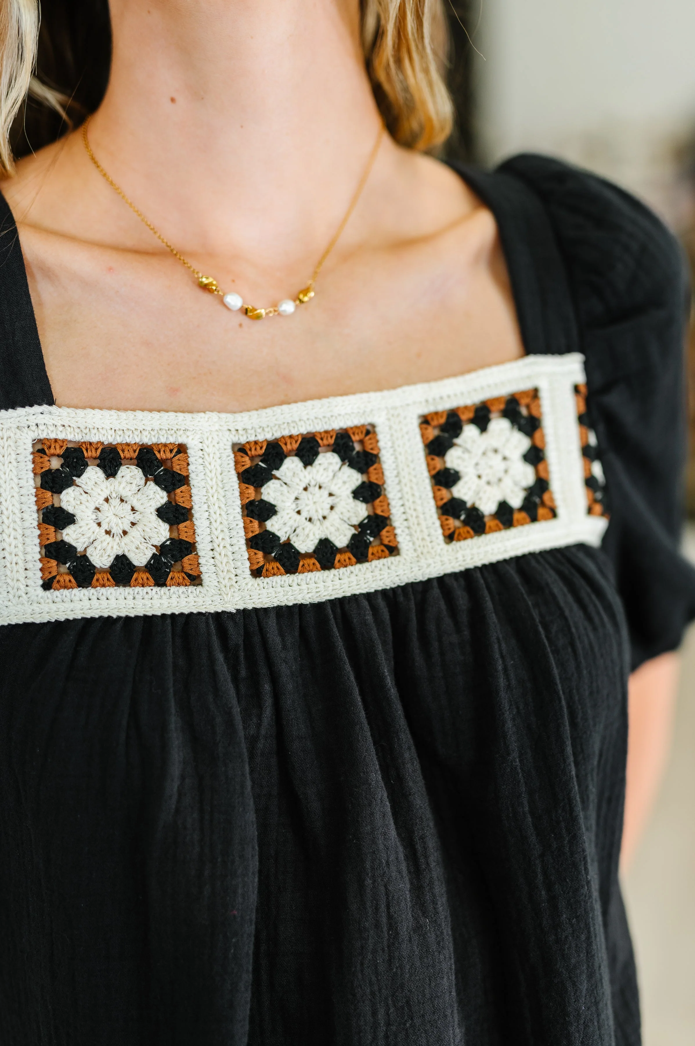 Craft Night Crochet Detail Top - Makeswep