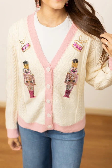 Beige and Pink Nutcracker Sweater - Makeswep