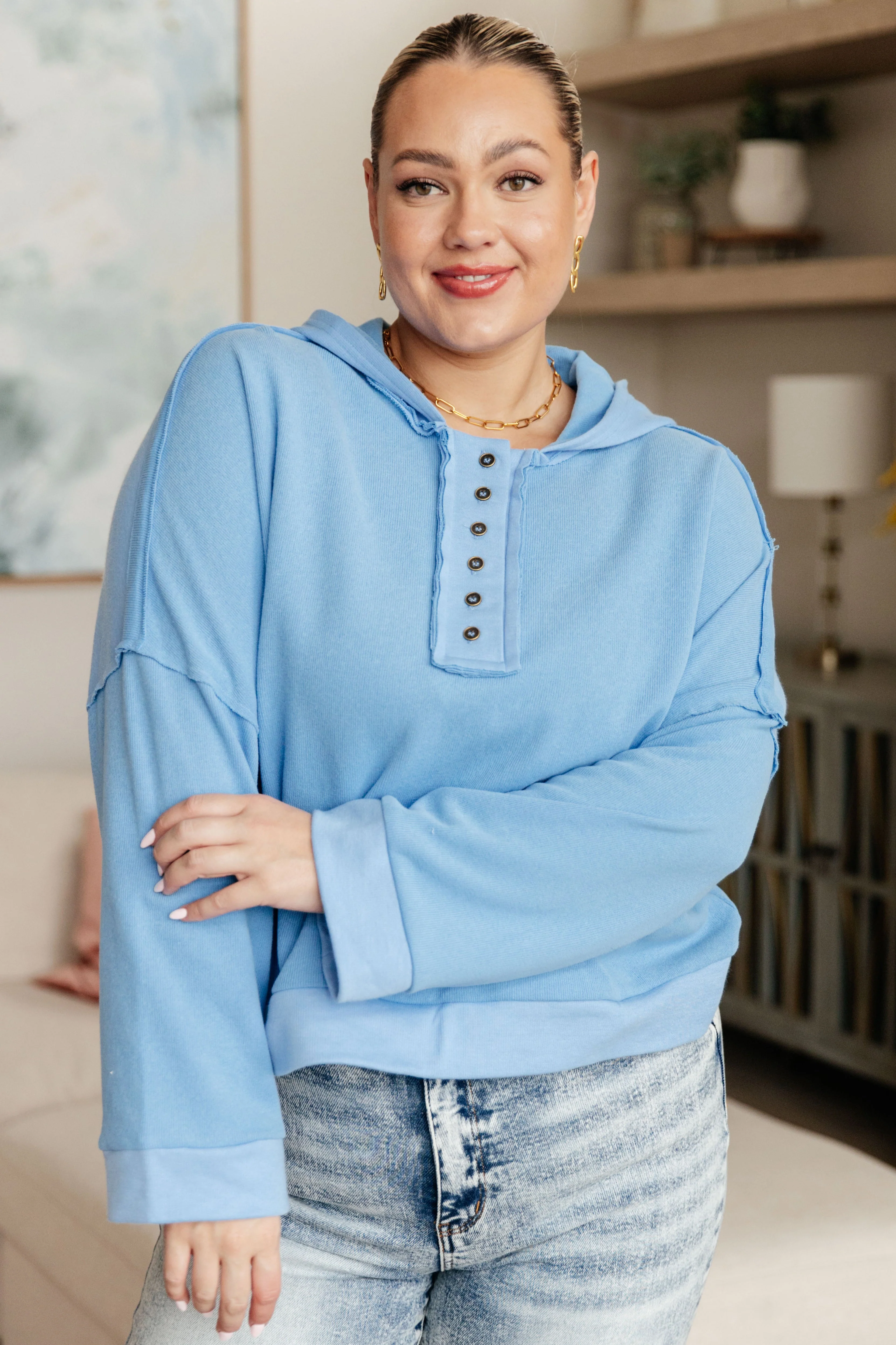 Throwback Heartthrob Hoodie in Sky - Makeswep