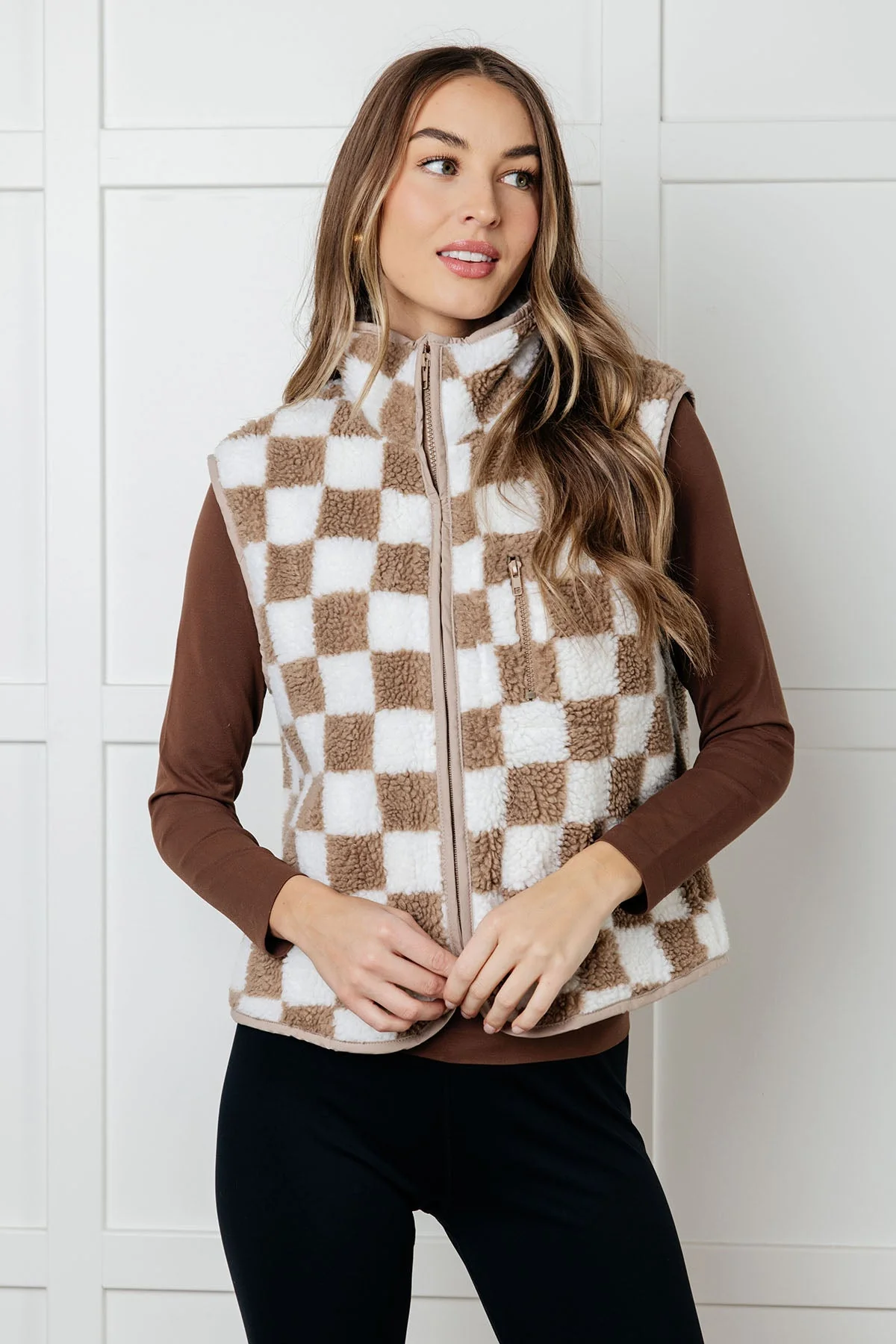 Check it Out Checkered Fleece Vest - Makeswep